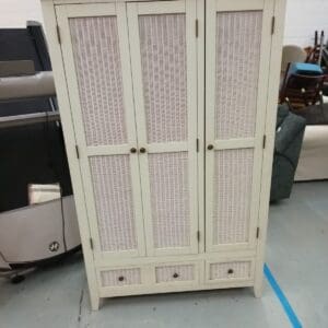Three Door White Wardrobe