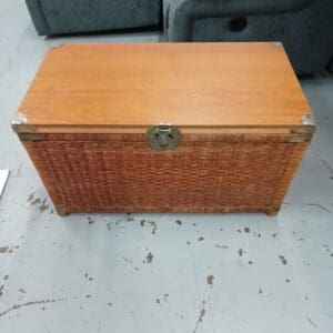Wicker storage trunk