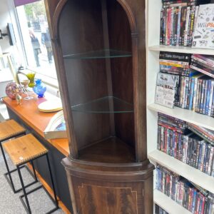 Dark Wooden Corner Shelving Unit