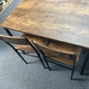 Brown Dining Table with Two Chair