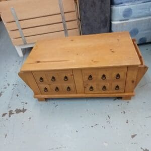 Wooden Coffee Table with Drawer and Magazine Holders