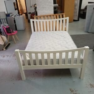 White double wooden bed