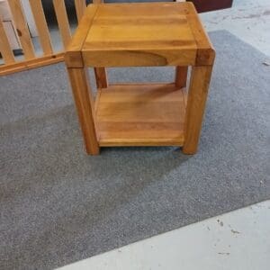 Oak Side Table with Shelf