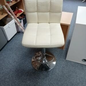 White Adjustable Bar Stool