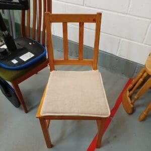 Single Wooden Dining Chair with Padded Seat